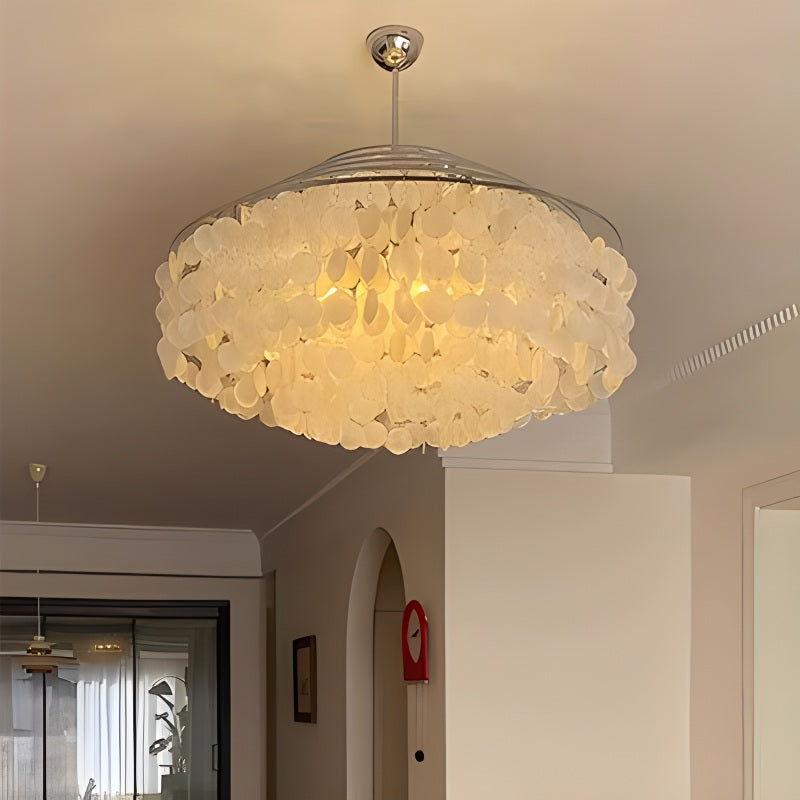 Feyran Round Shell Chandelier for Bedroom Living Room