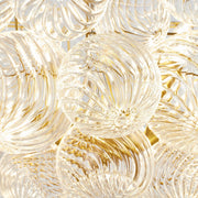 Round Swirled Clear Blown Glass Ribbed Globe - Feyran
