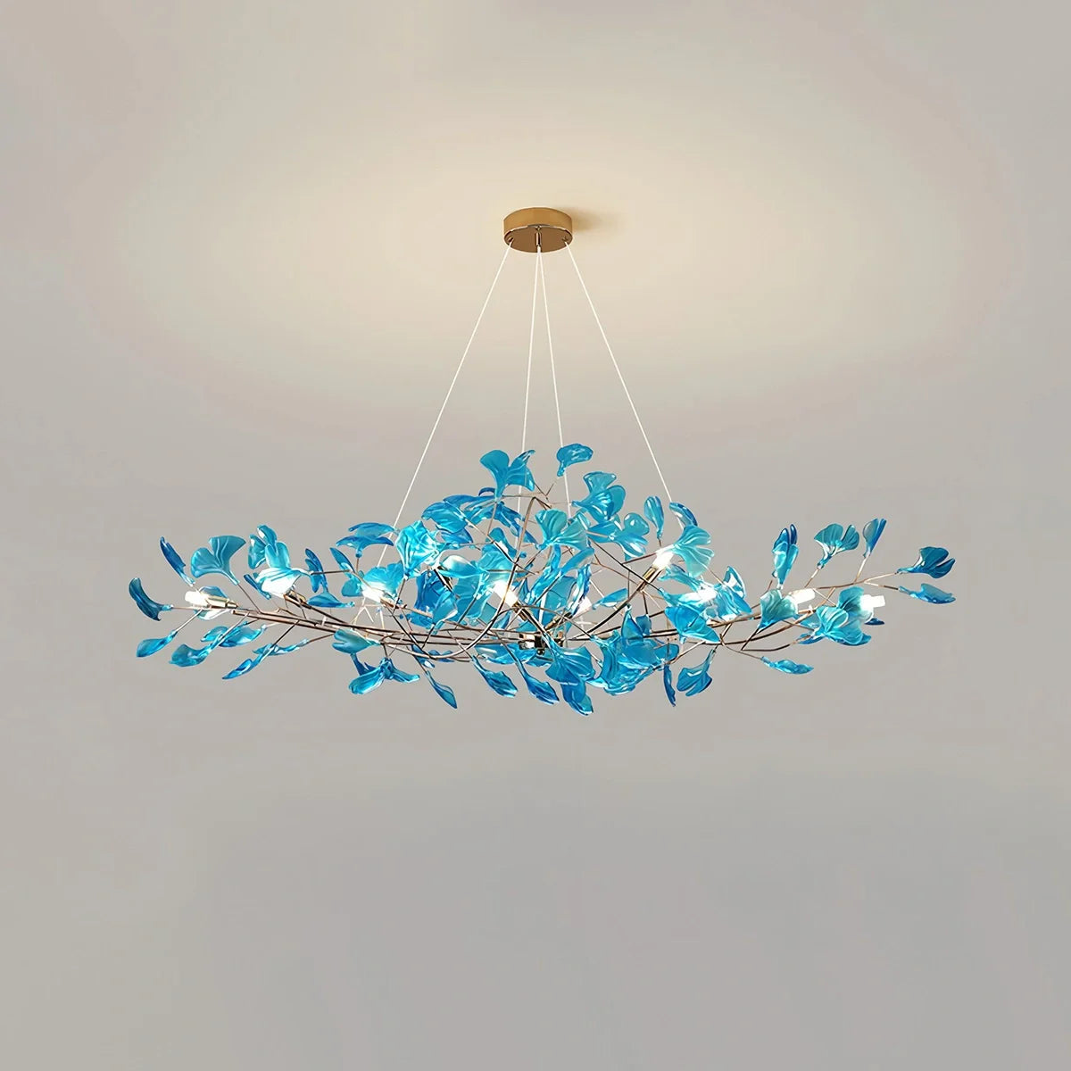 Feyran Acrylic Ginkgo Leaf Chandelier for Dining Area