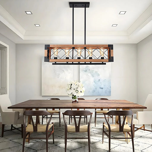 Rustic Beam 5-Light Farmhouse Chandelier - Feyran