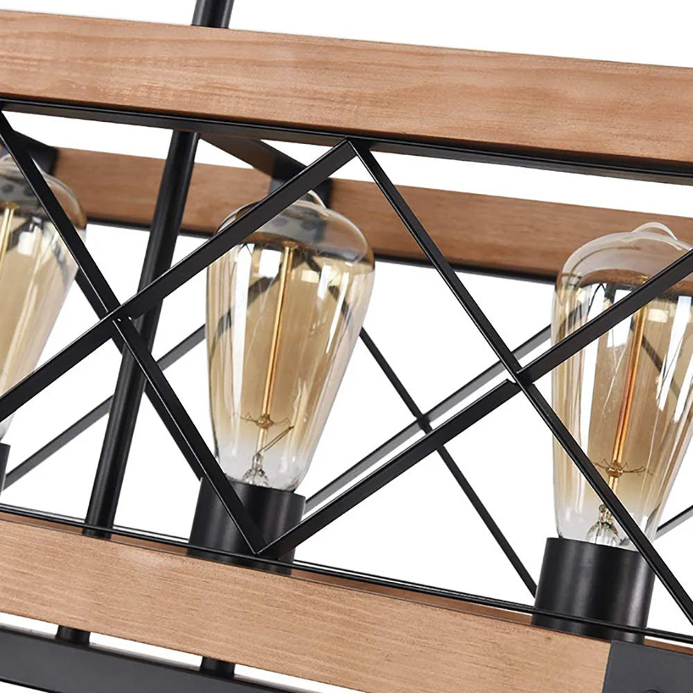 Rustic Beam 5-Light Farmhouse Chandelier - Feyran