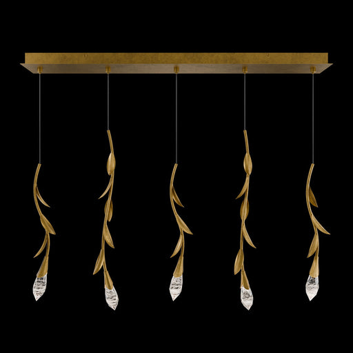 Modern Luxury Floating Branches Floral Crystal Chandelier with Rectangular Canopy for High-ceiling - Feyran