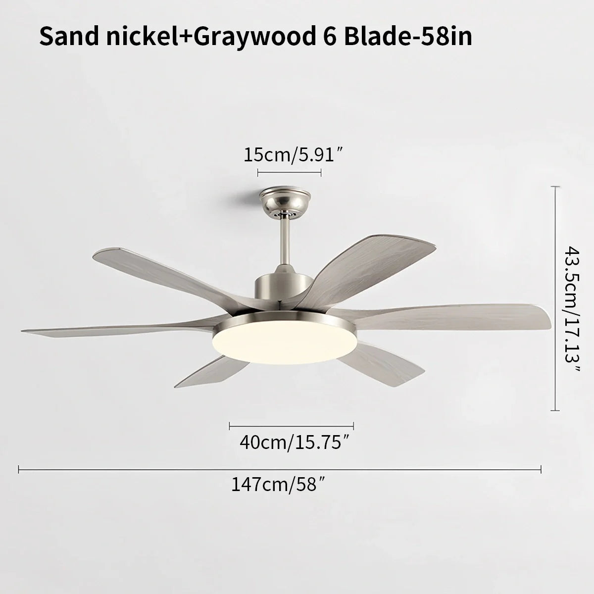Feyran Living Room 6-Leaf Ceiling Fan Light