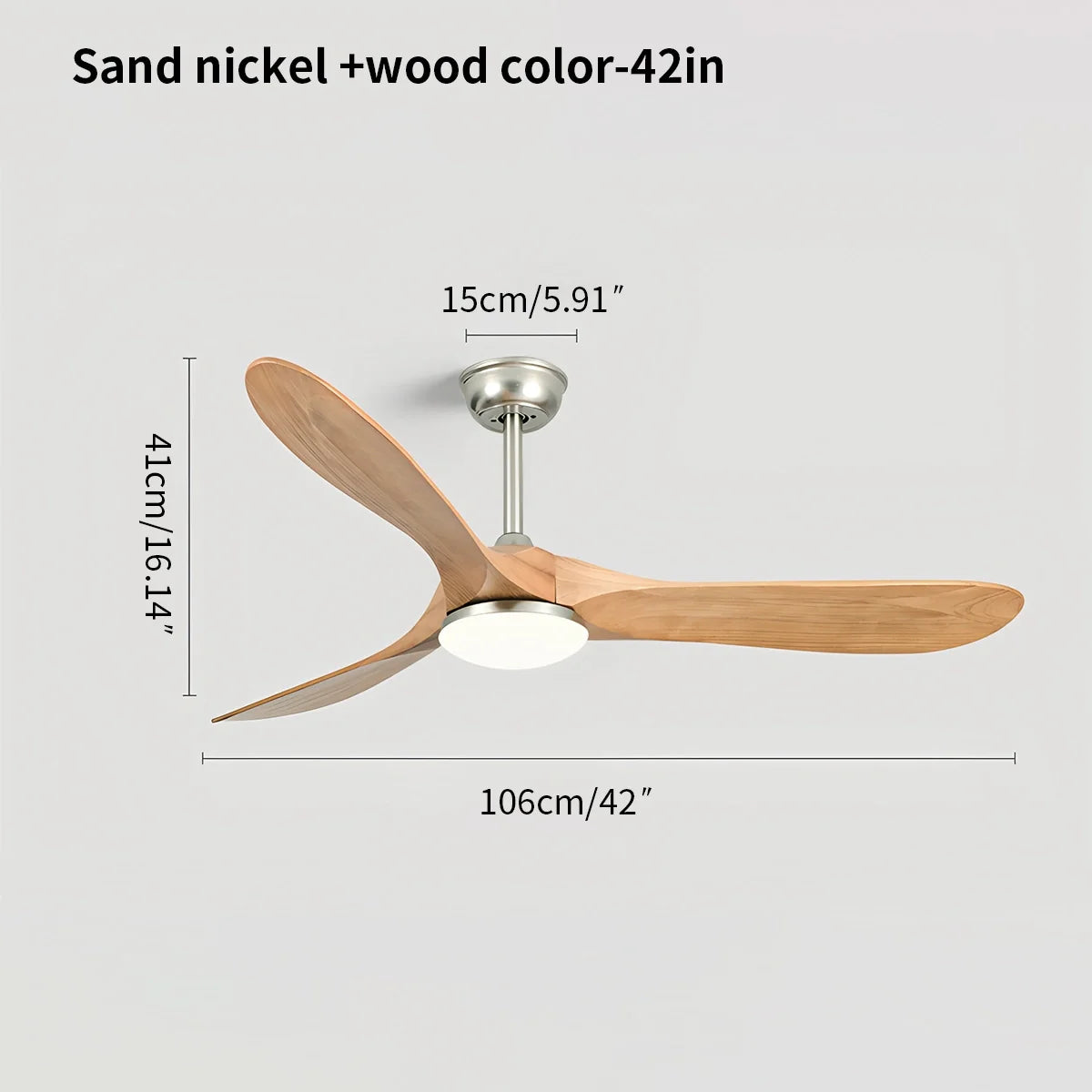 Feyran Nordic Solid Wood Ceiling Fan with Light