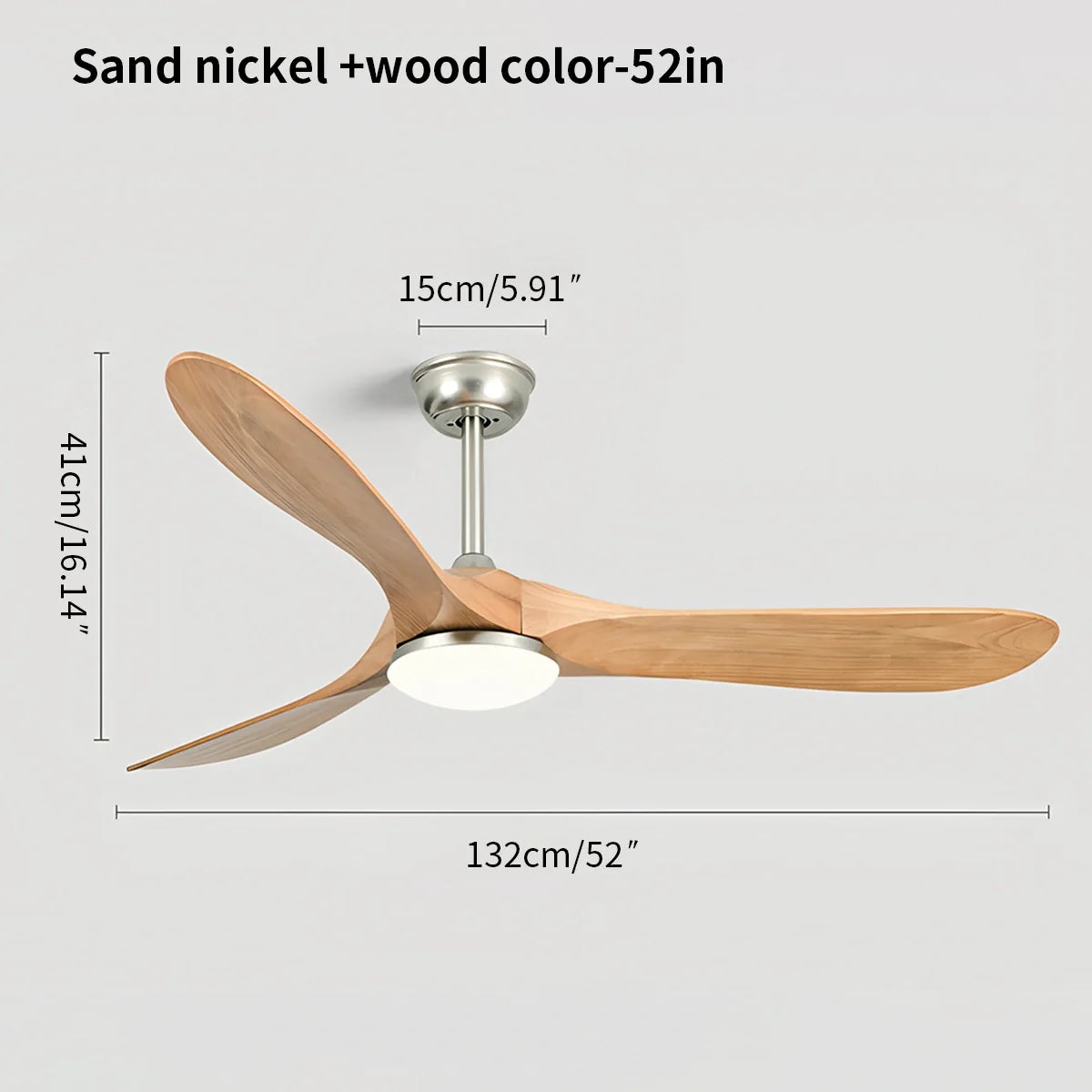 Feyran Nordic Solid Wood Ceiling Fan with Light