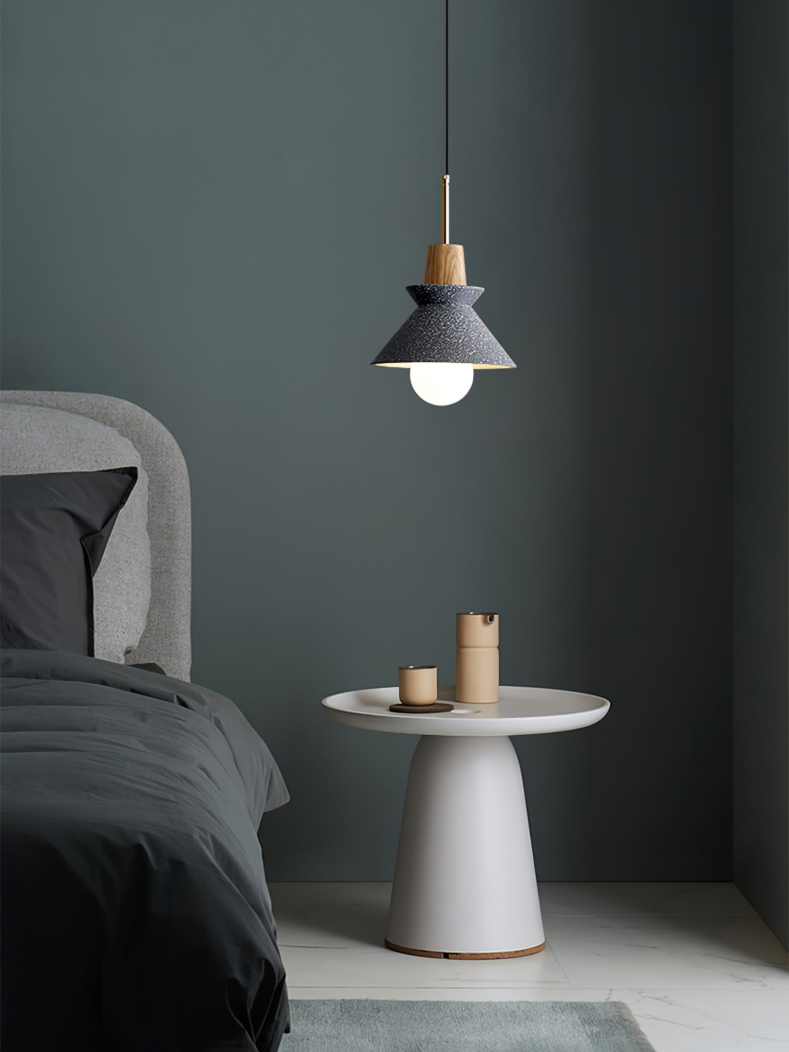 Modern Scandinavian Resin Wood Pendant Lamp, Nordic Style Ceiling Light Fixture