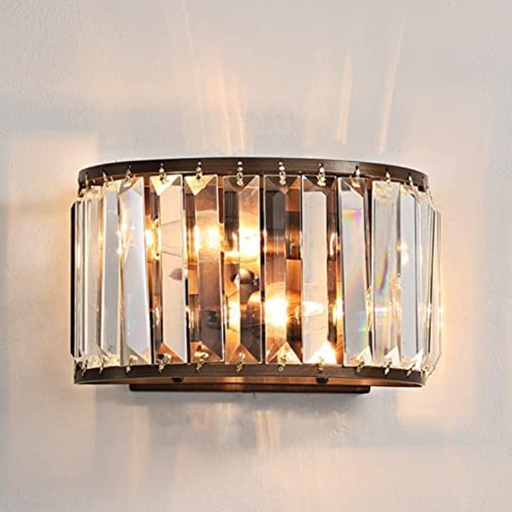 Semicircle Clear Crystal Wall Sconce | Feyran