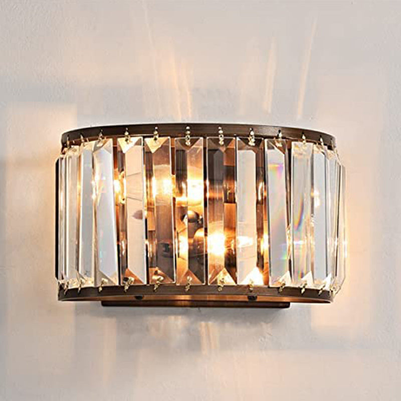 Semicircle Clear Crystal Wall Sconce | Feyran