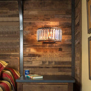 Semicircle Clear Crystal Wall Sconce - Bedroom | Feyran