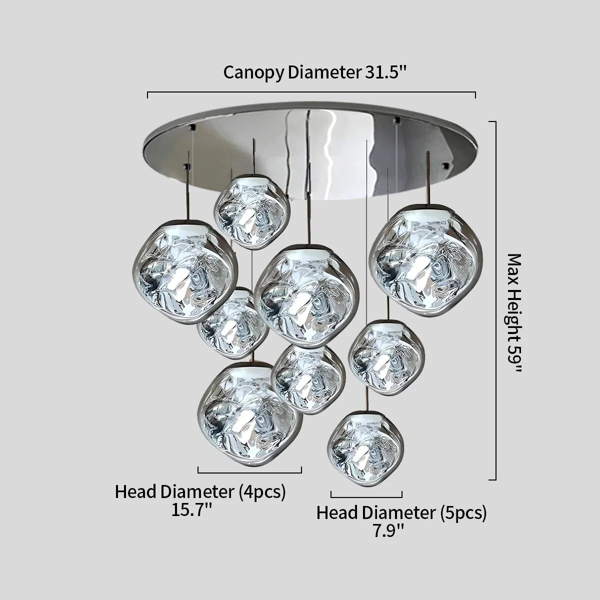 Feyran Lava Drops Minimalist Chandelier