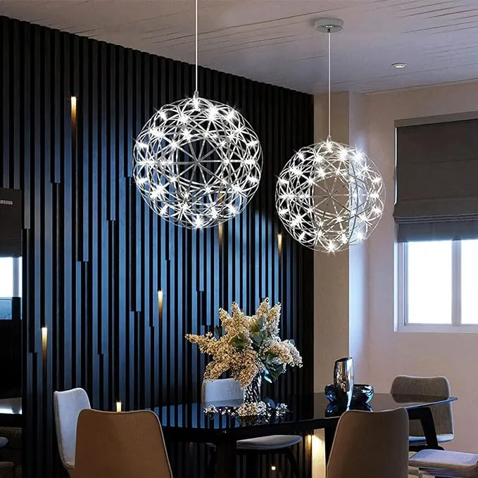Feyran Silver Fire Ball Pendant Light for Dining Room