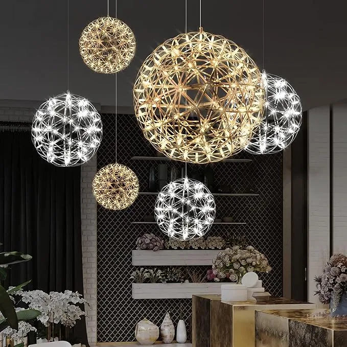 Feyran Silver Fire Ball Pendant Light for Dining Room
