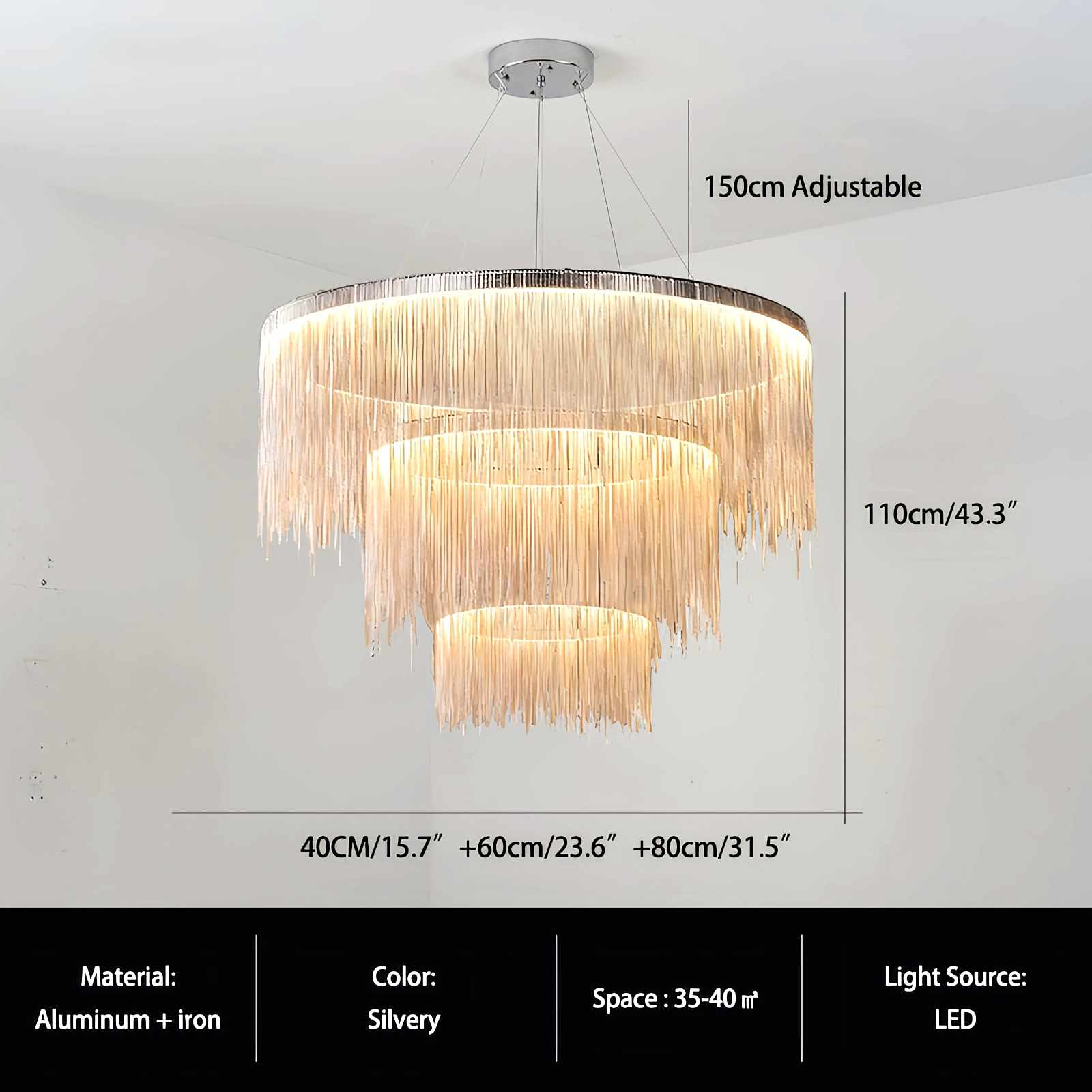 Feyran Modern Art Decor Tassel Chandelier