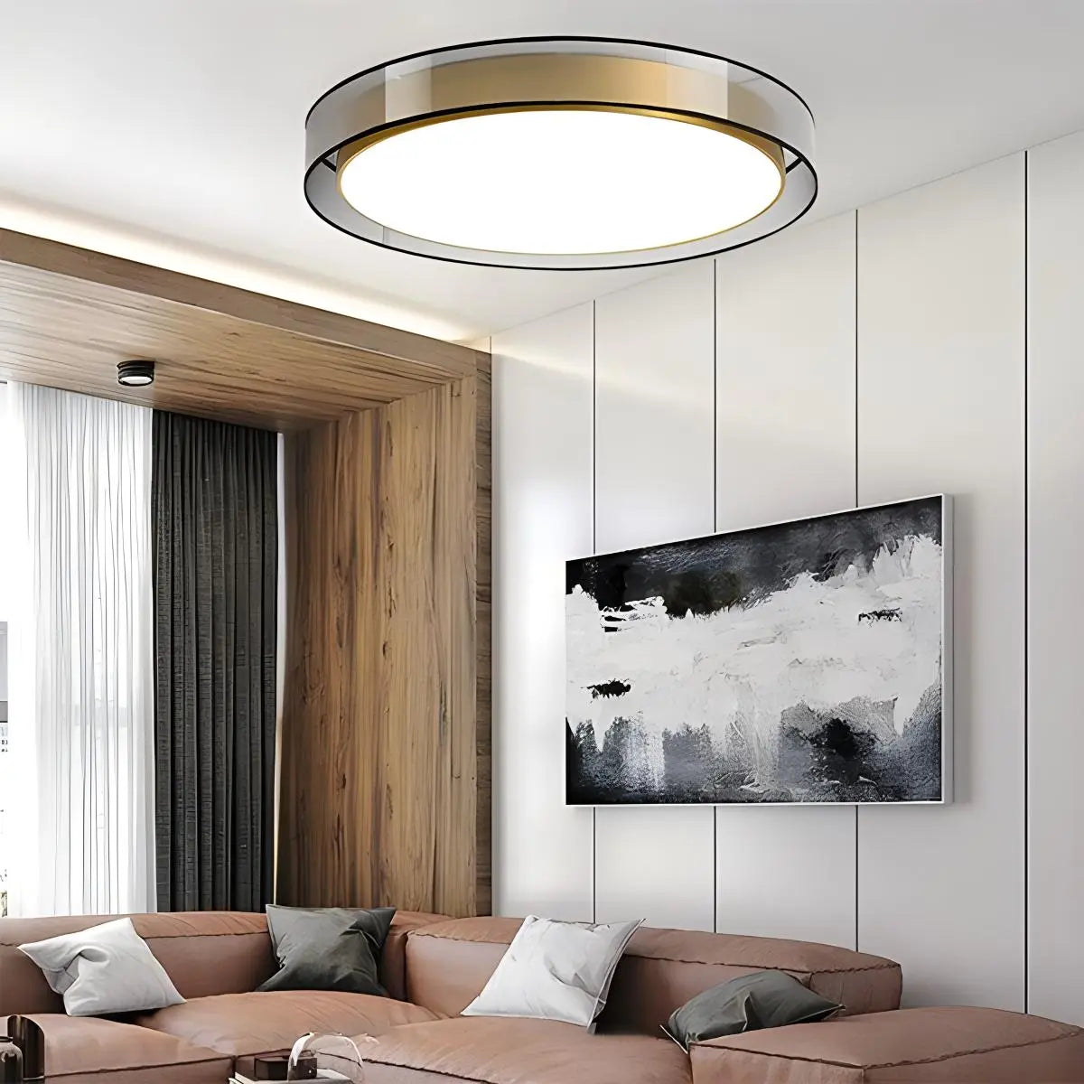 Feyran Simple Round LED Copper Pendant Light Ceiling Lamp