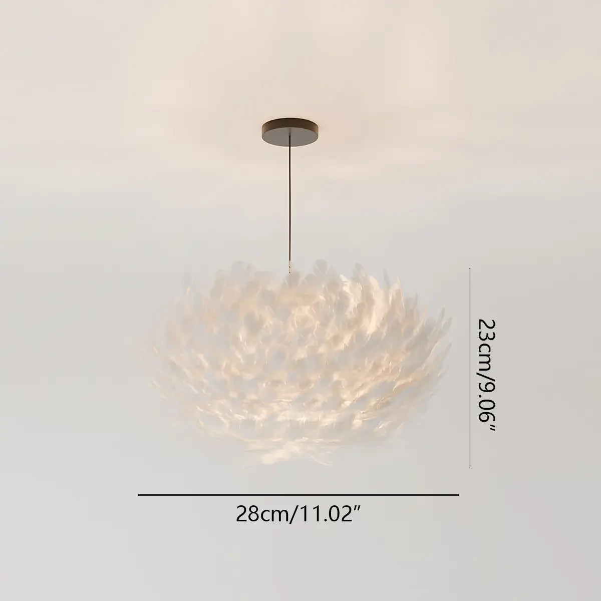 Feyran Goose Feather Pendant Light for Bedroom