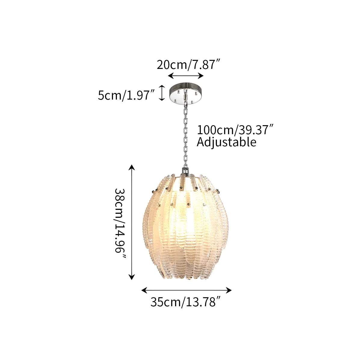 Feyran Creative Pinecone Glass Pendant Light