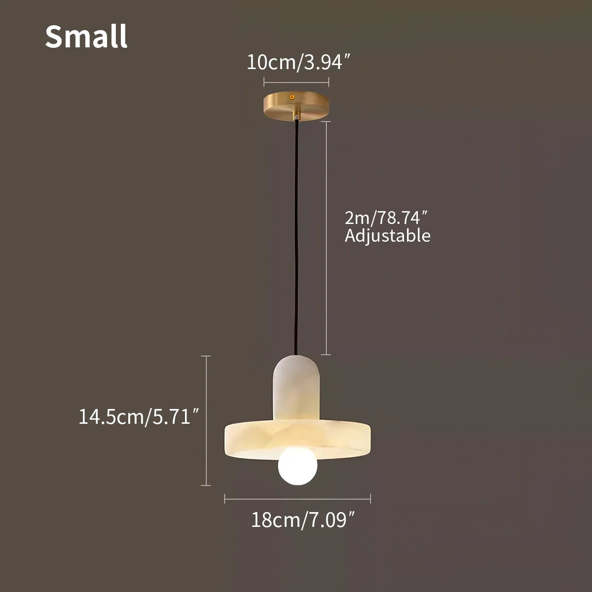 Feyran Natural Spanish Alabaster Pendant Light for Bedroom