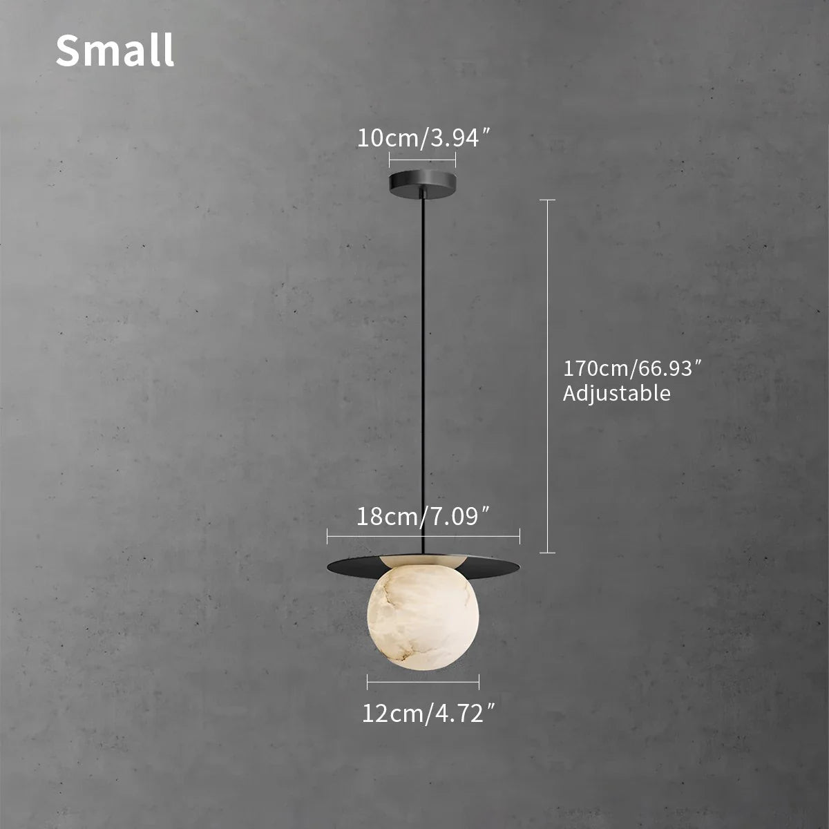 Feyran Luxury Spherical Natural Spanish Alabaster Pendant Light