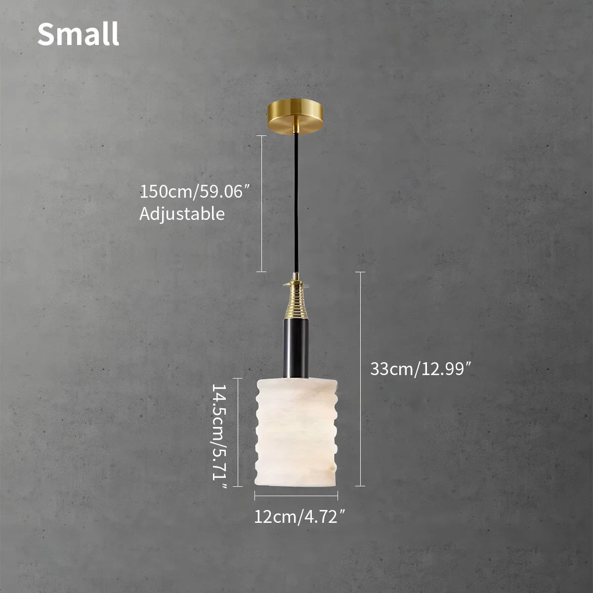 Feyran Cylindrical Spanish Alabaster Bedside Pendant Light