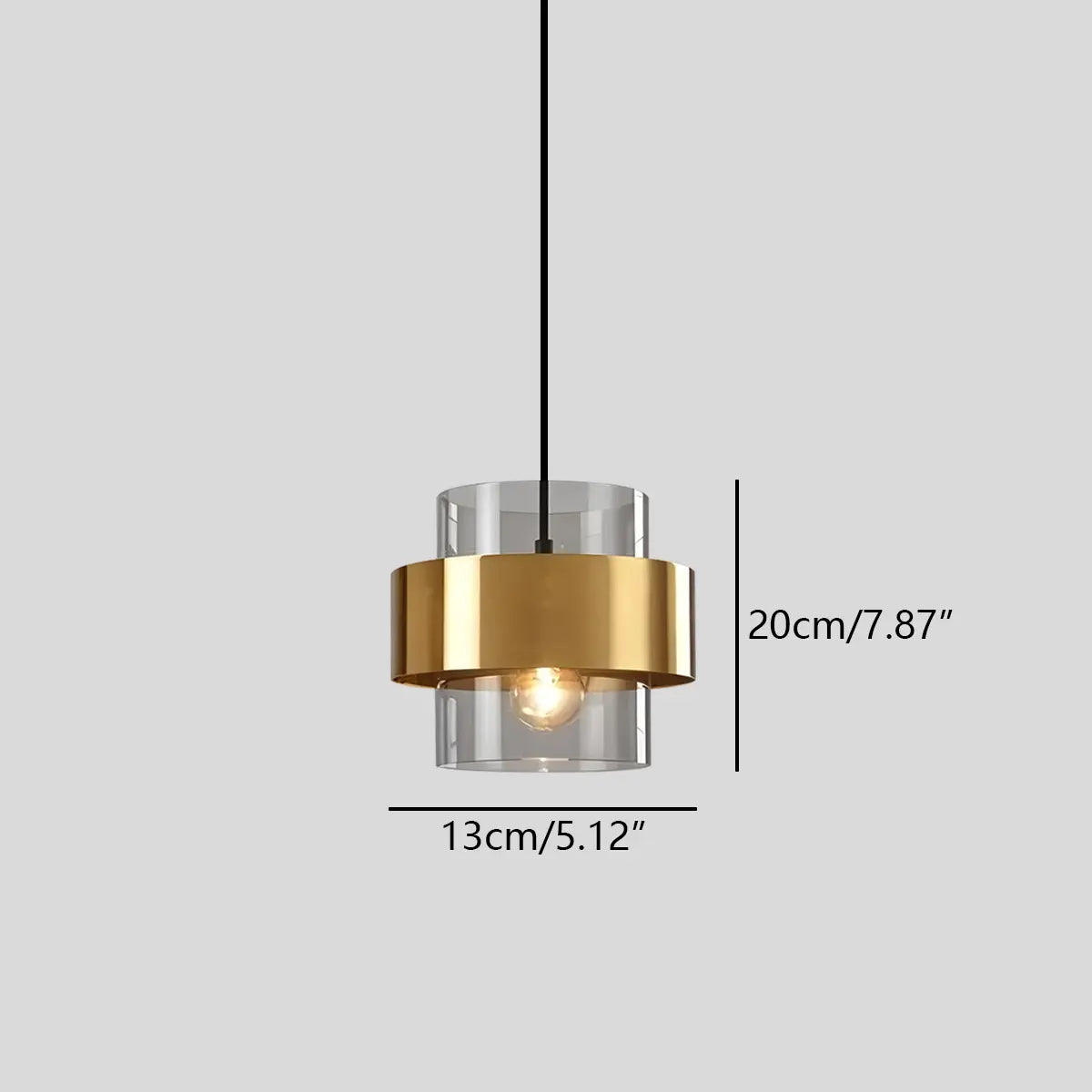 Feyran Azenor Cylindrical Glass Pendant Light for Bedroom