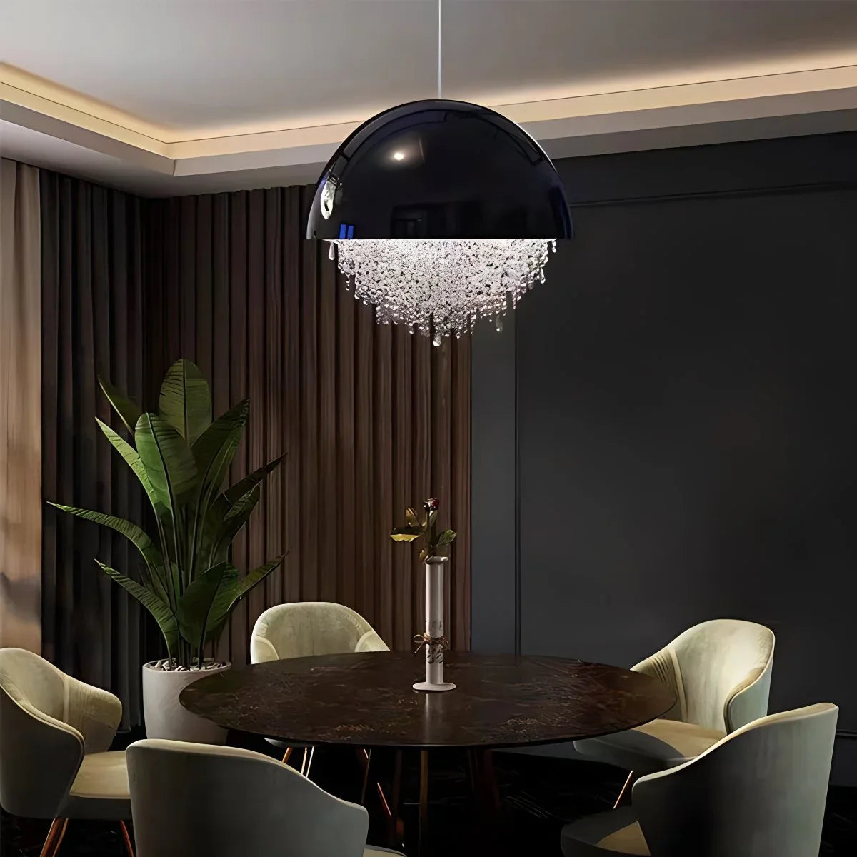 Feyran Spherical Crystal Chandelier Globe Pendant Light