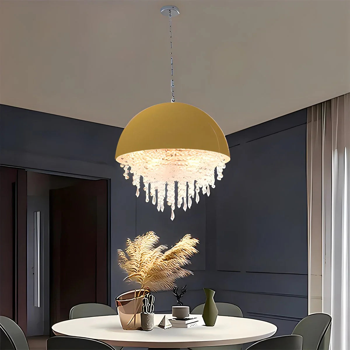 Feyran Spherical Crystal Chandelier Globe Pendant Light