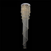 Spiral Raindrop Chandelier Double Layer-front-view-black | Feyran