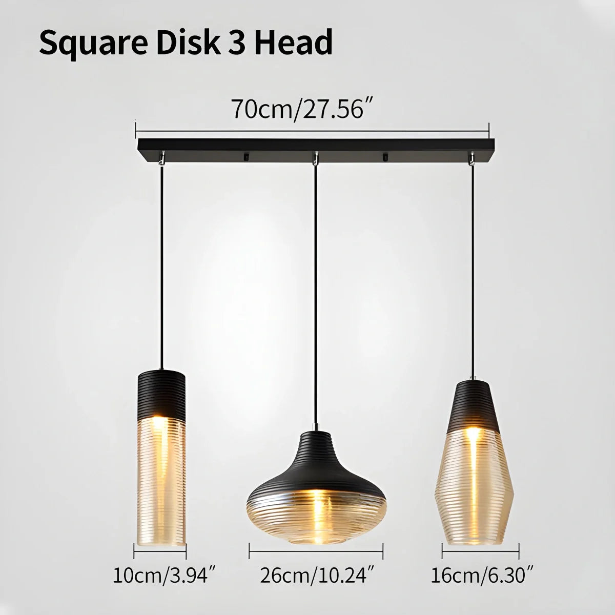 Feyran Industrial Style Glass Pendant Light for Kitchen