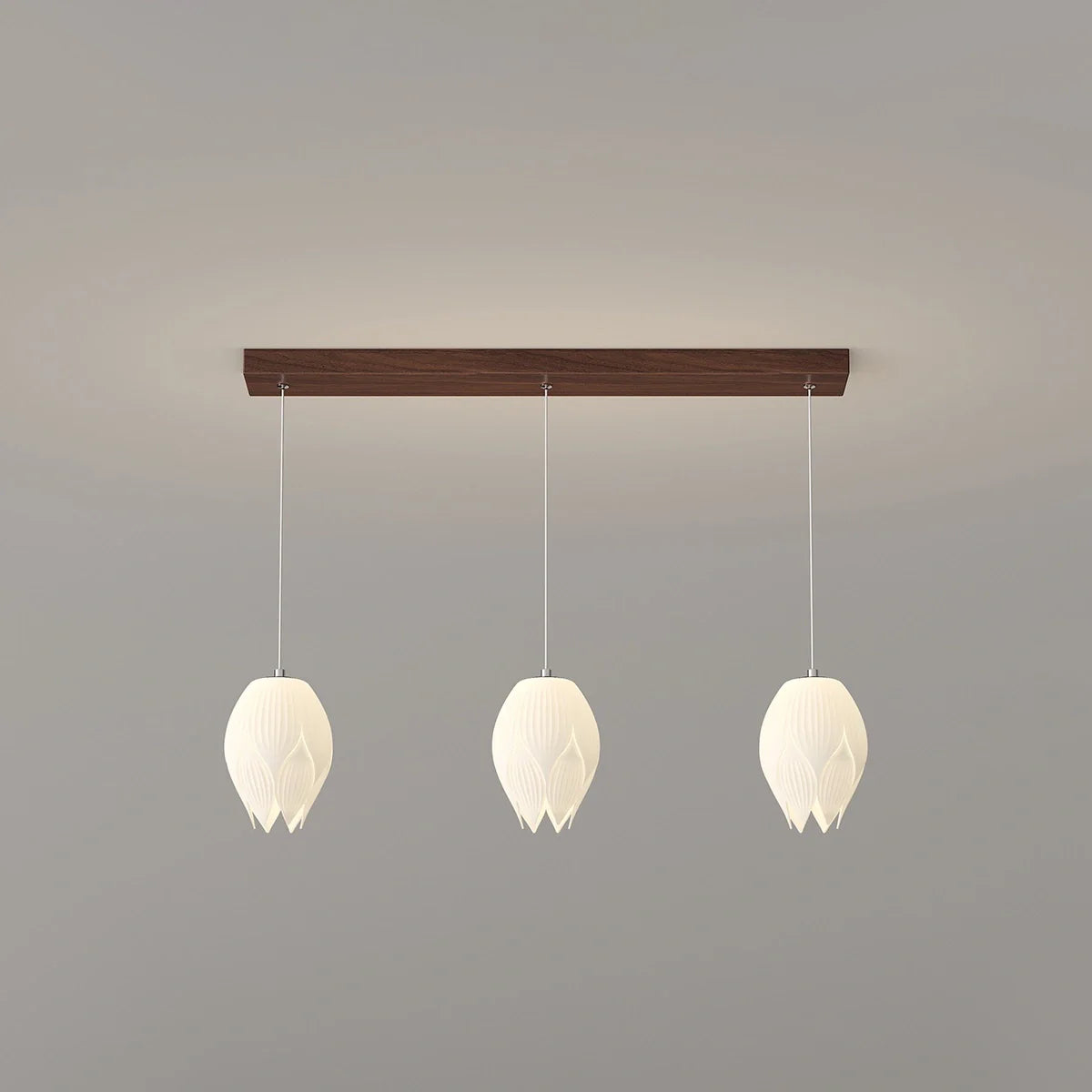 Feyran Cream Tulip Long Pendant Chandelier for Staircase