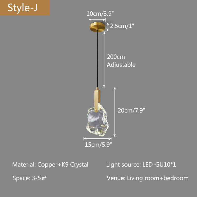 Feyran Copper Crystal Pendant Light Multiple Styles Available