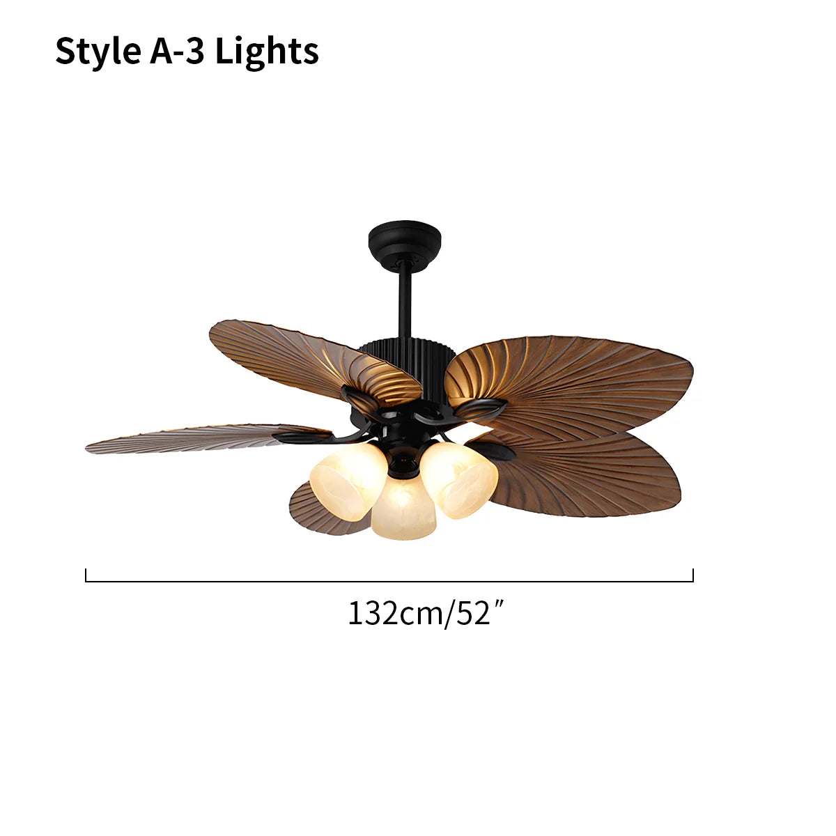 Feyran Tropical Palm Leaves Ceiling Fan with Light