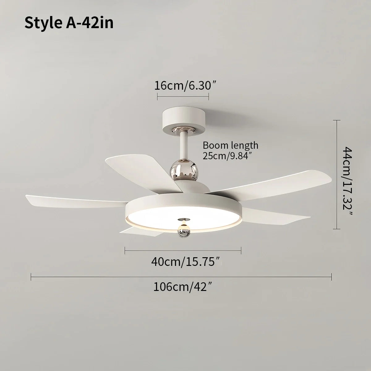 Feyran Silent Ceiling Fan with Light & Remote Control