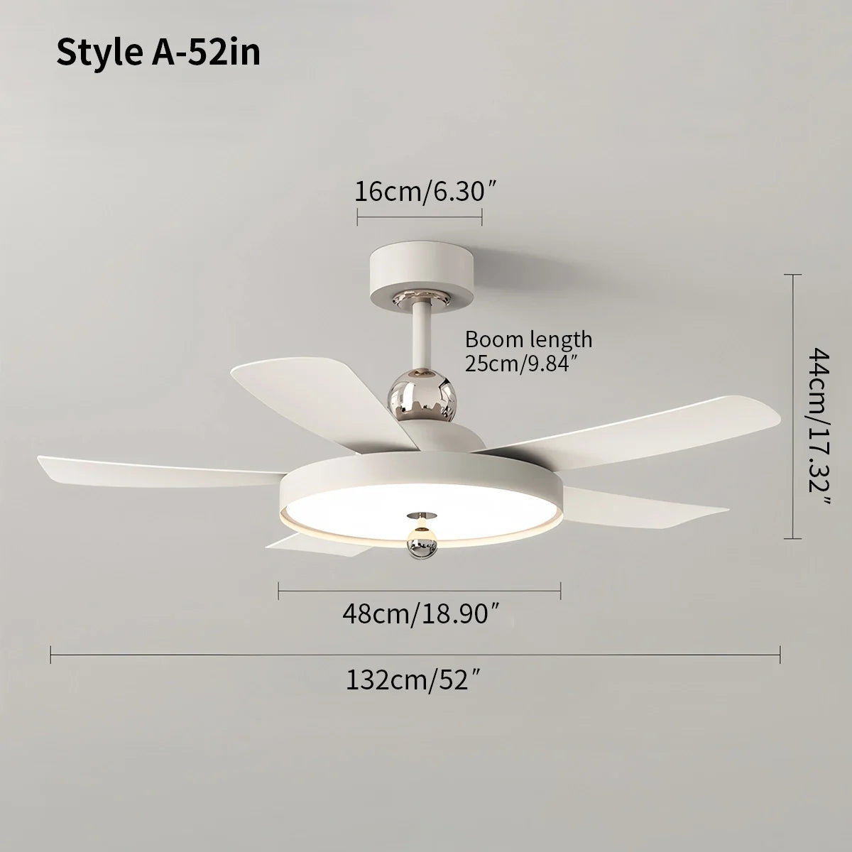 Feyran Silent Ceiling Fan with Light & Remote Control