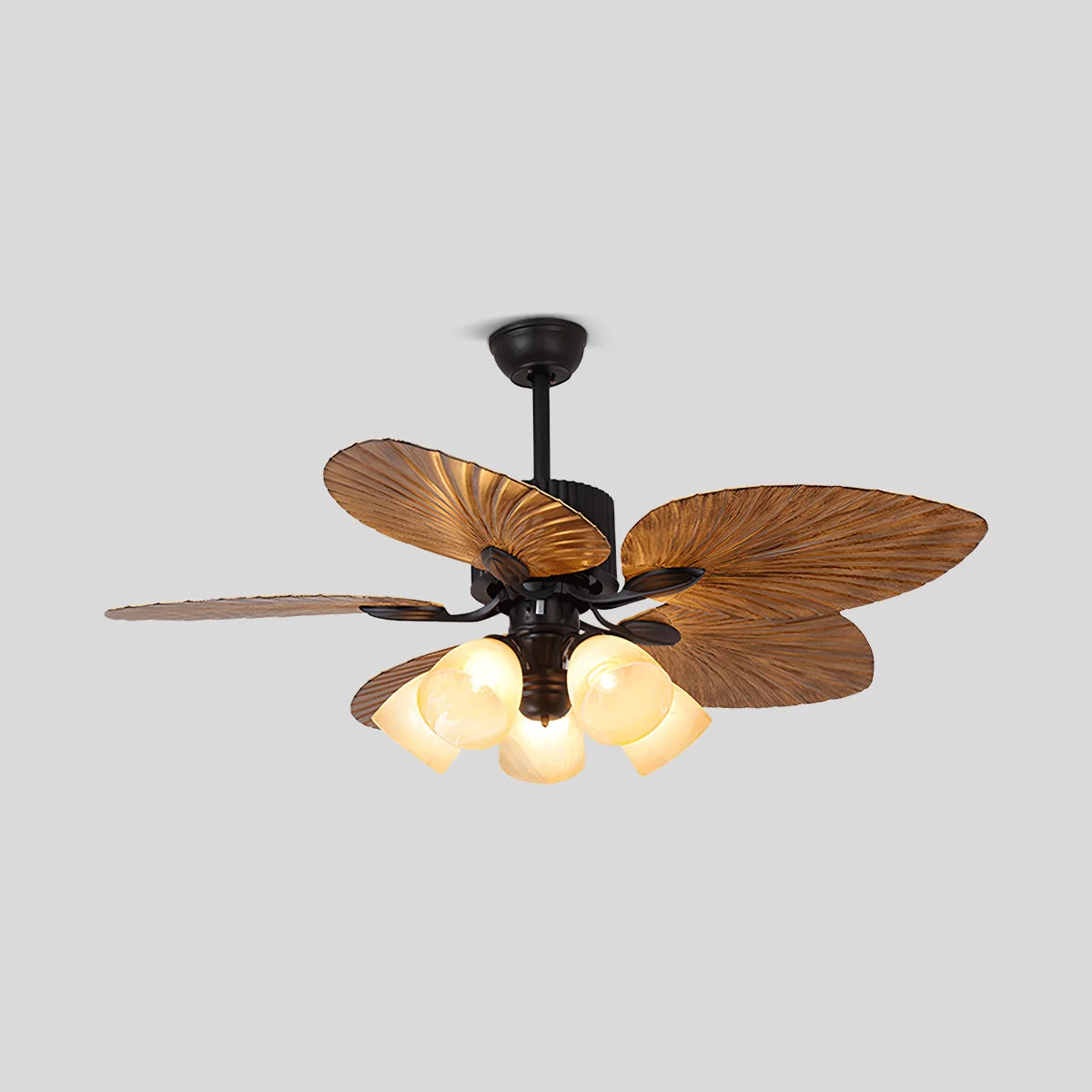 Feyran Tropical Palm Leaves Ceiling Fan with Light