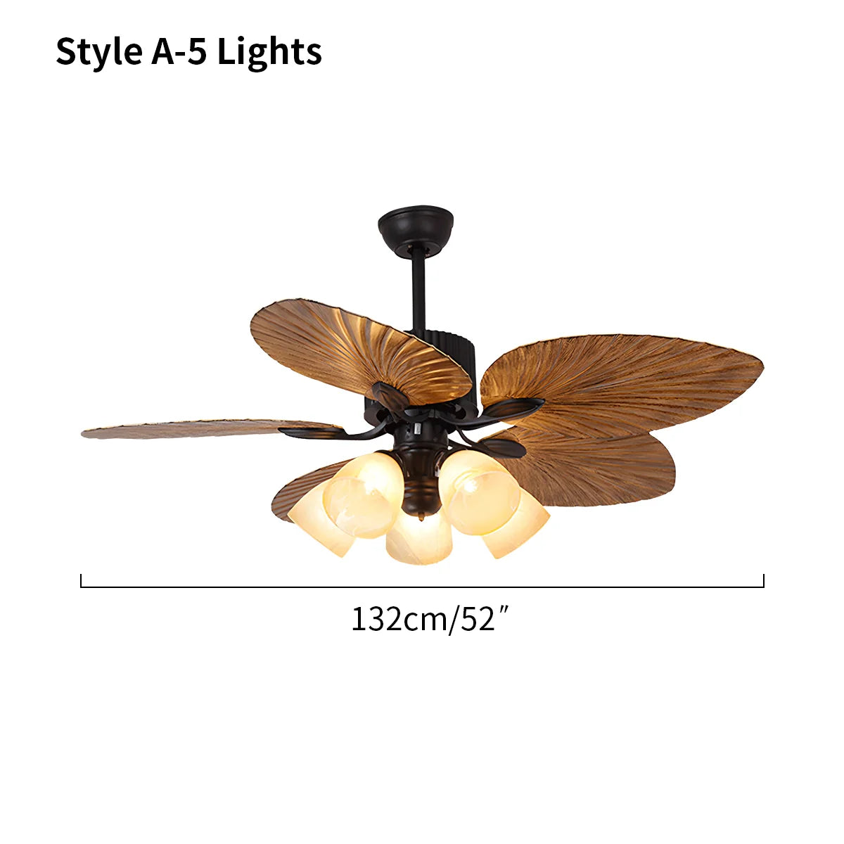 Feyran Tropical Palm Leaves Ceiling Fan with Light