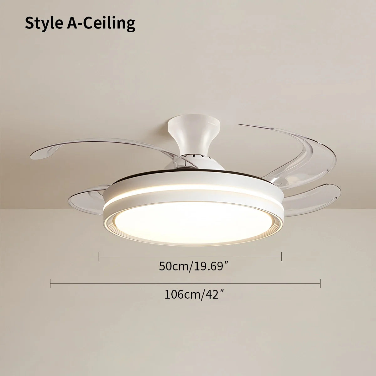 Feyran Modern Silent Remote Control Ceiling Fan with Light