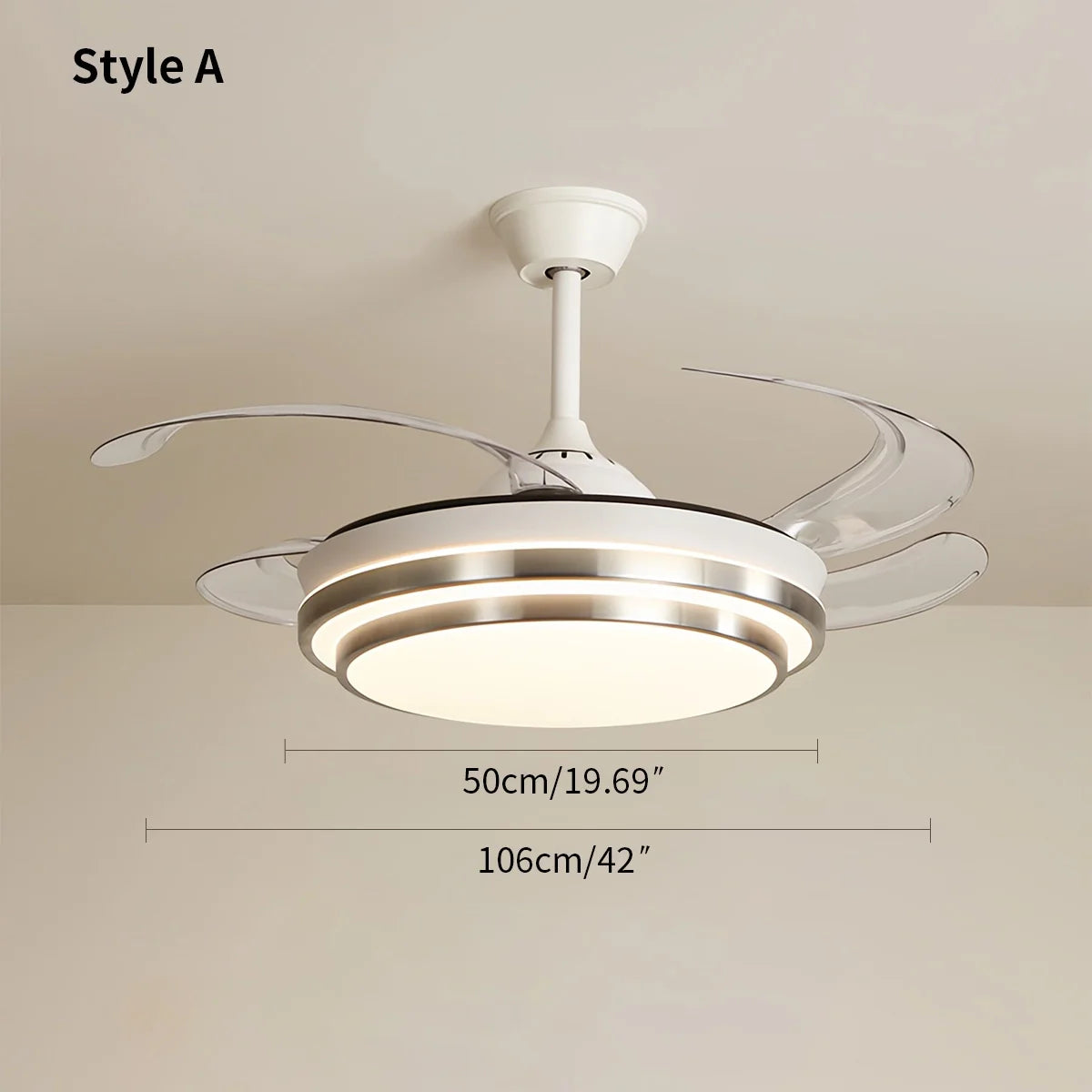 Feyran Modern White Ceiling Fan with Light