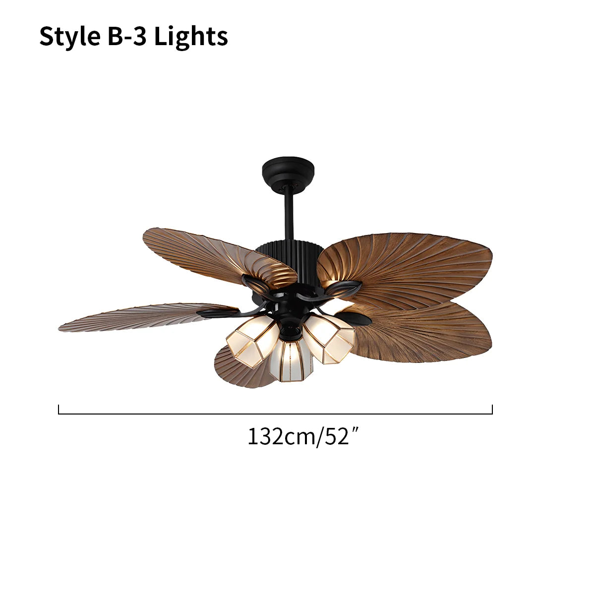 Feyran Tropical Palm Leaves Ceiling Fan with Light