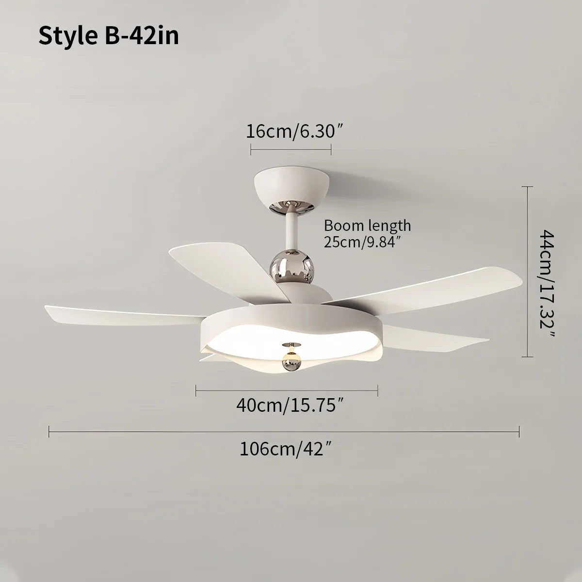 Feyran Silent Ceiling Fan with Light & Remote Control