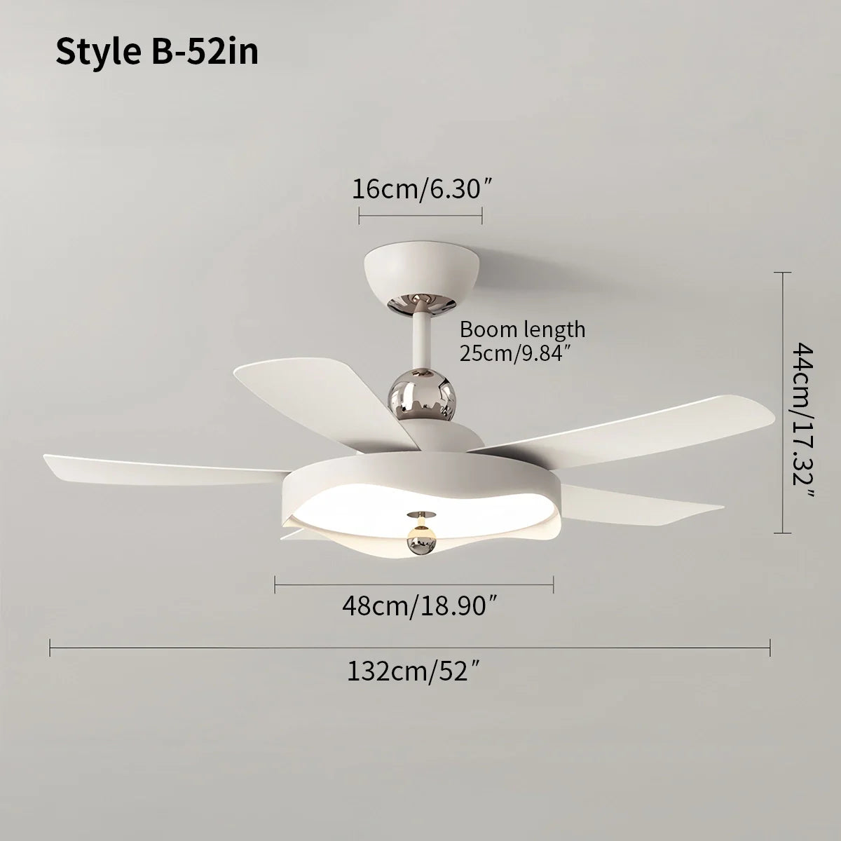 Feyran Silent Ceiling Fan with Light & Remote Control