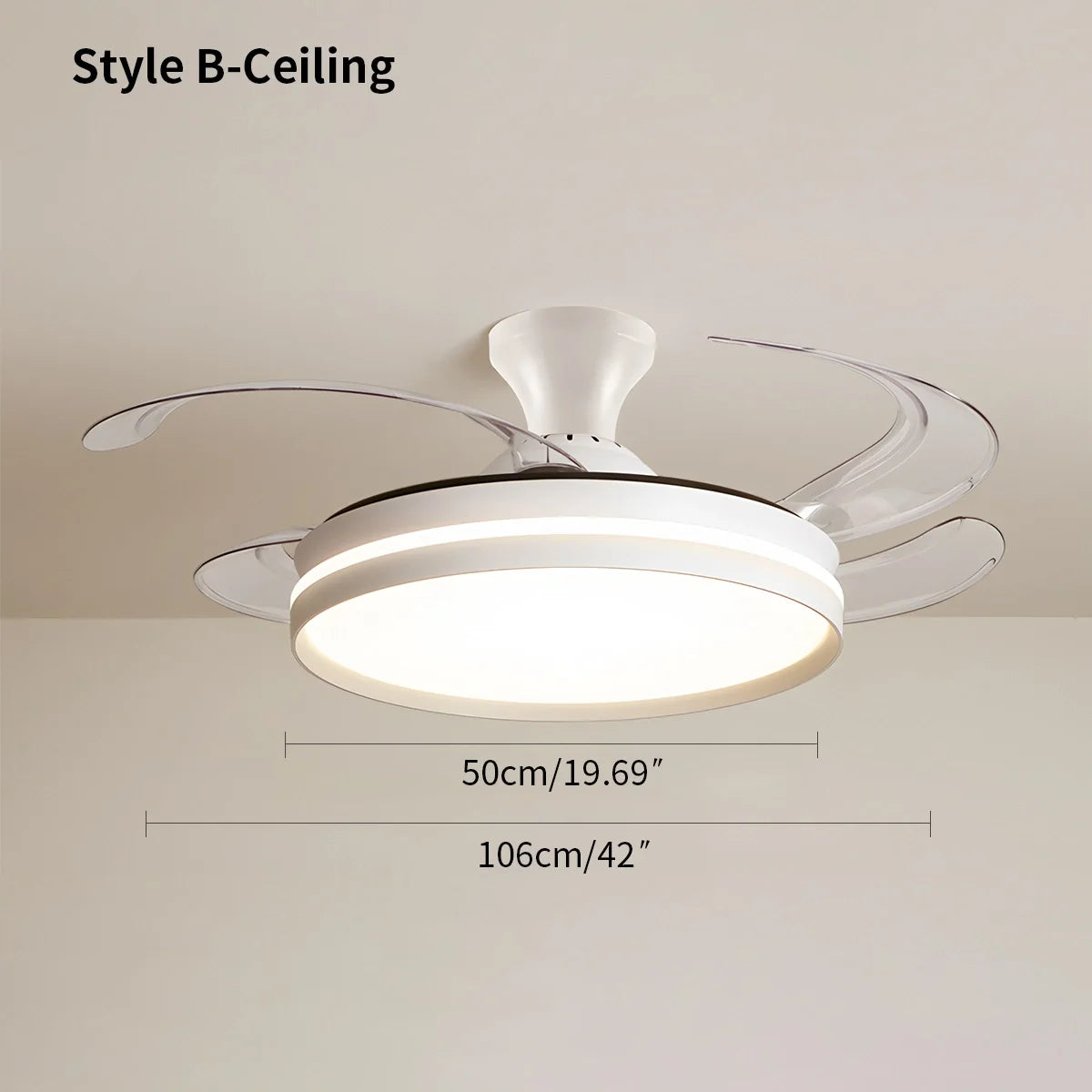 Feyran Modern Silent Remote Control Ceiling Fan with Light