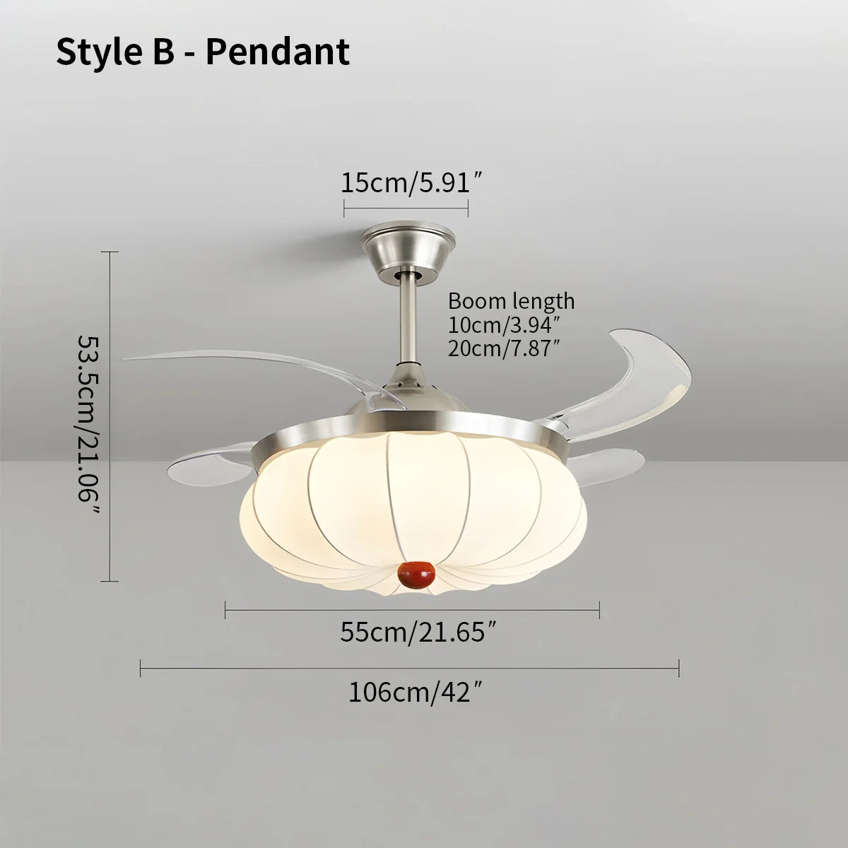 Feyran Retro Fabric Ceiling Fan Light for Dining Room