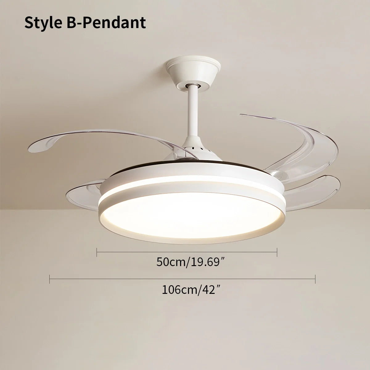 Feyran Modern Silent Remote Control Ceiling Fan with Light