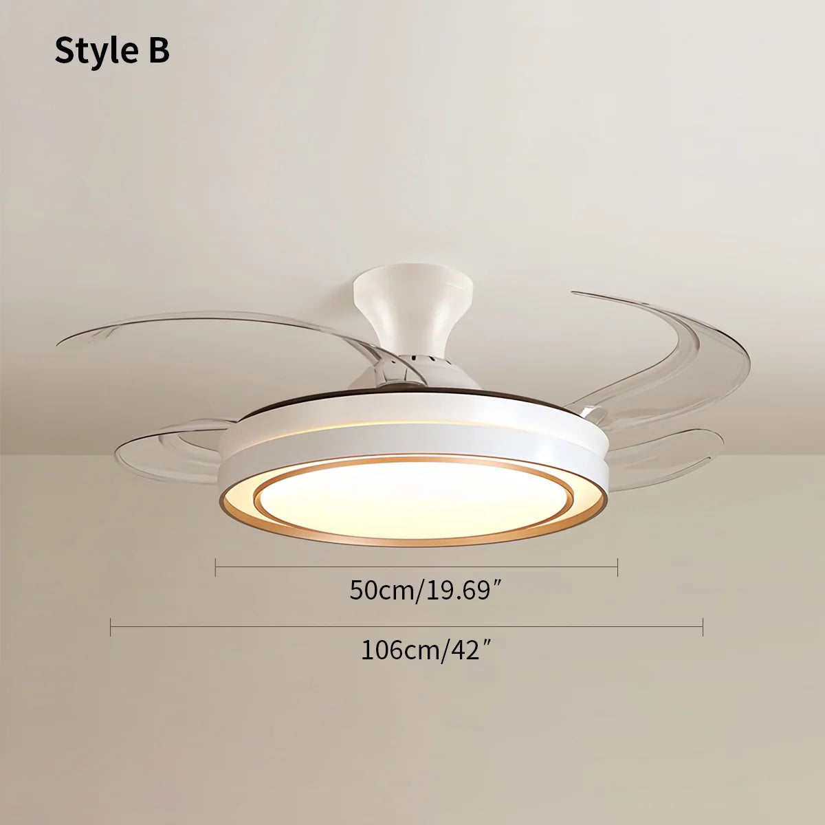 Feyran Modern Round Ceiling Fan Light with Remote Control