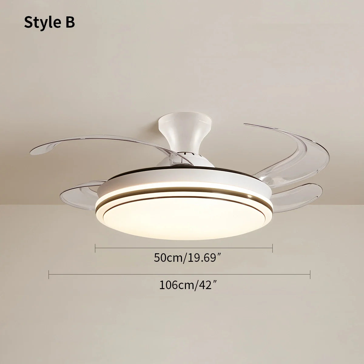 Feyran Modern Remote Control Ceiling Fan with LED Light