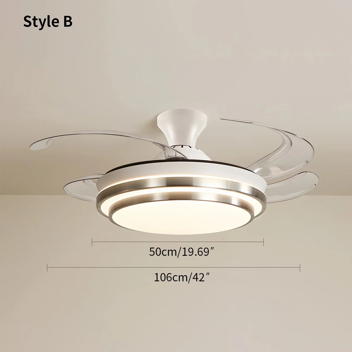 Feyran Modern White Ceiling Fan with Light