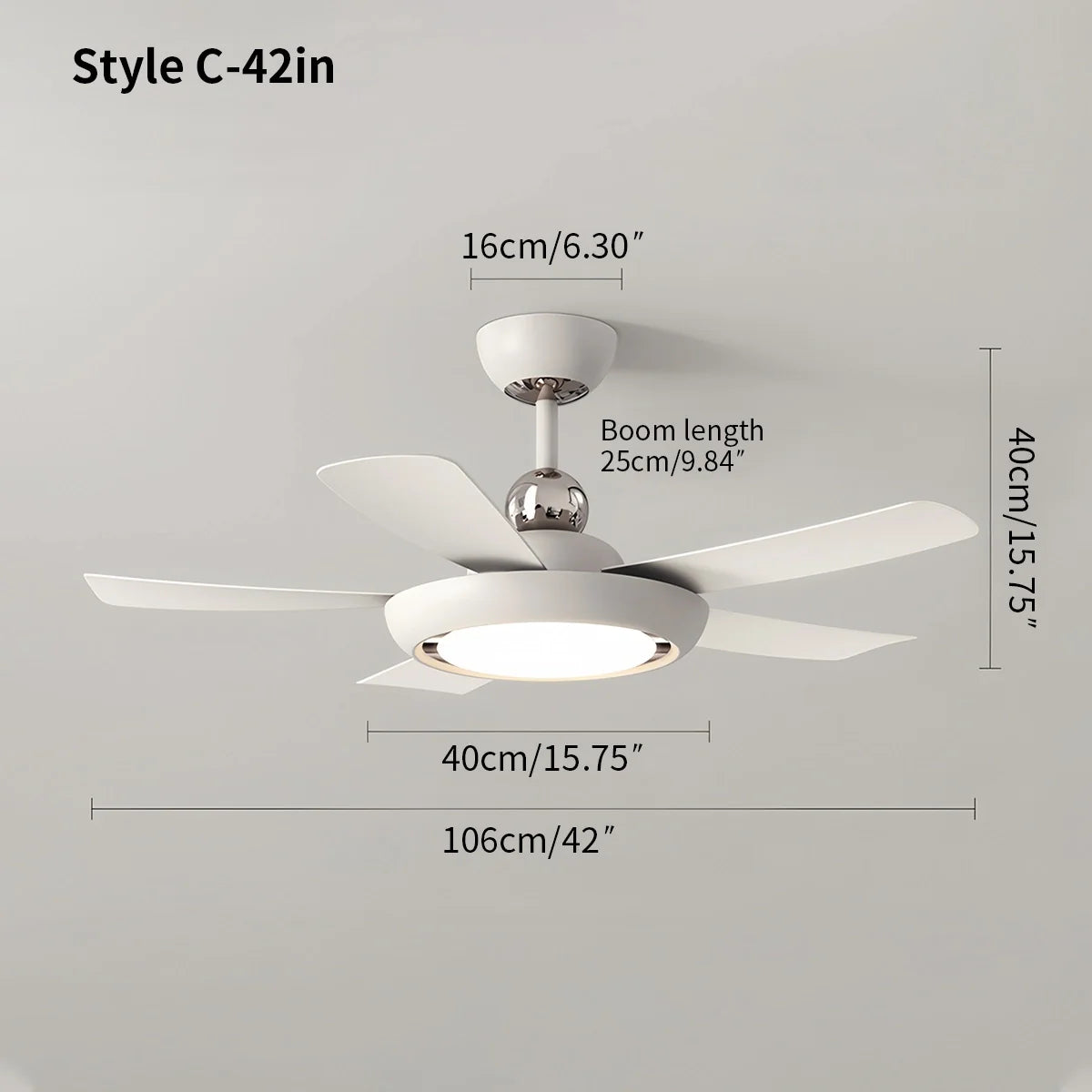 Feyran Silent Ceiling Fan with Light & Remote Control