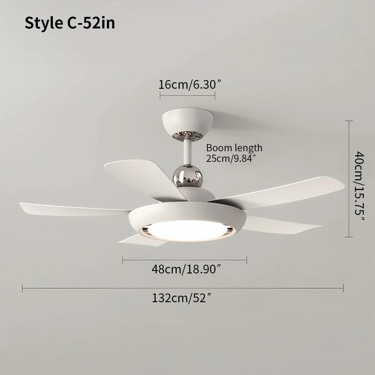 Feyran Silent Ceiling Fan with Light & Remote Control