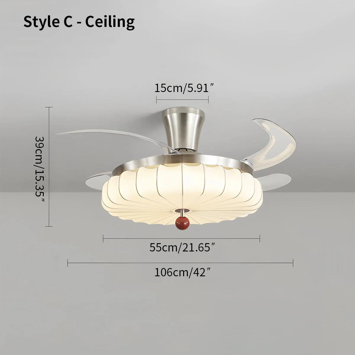 Feyran Retro Fabric Ceiling Fan Light for Dining Room