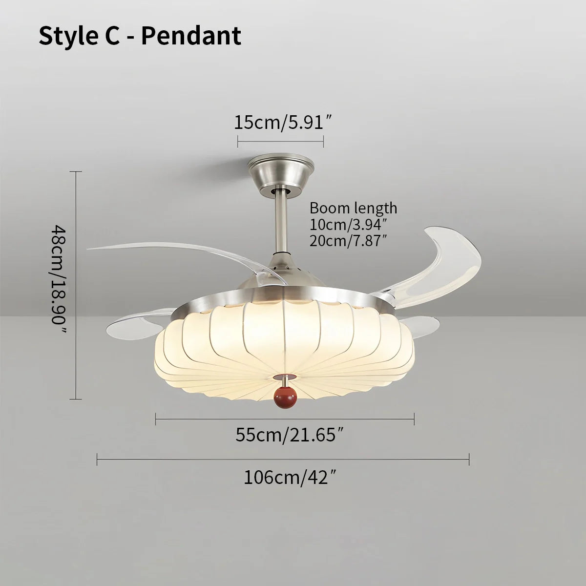 Feyran Retro Fabric Ceiling Fan Light for Dining Room